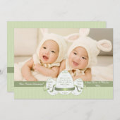 Paasdag drie groene foto geboorteaankondiging feestdagenkaart (Voorkant / Achterkant)