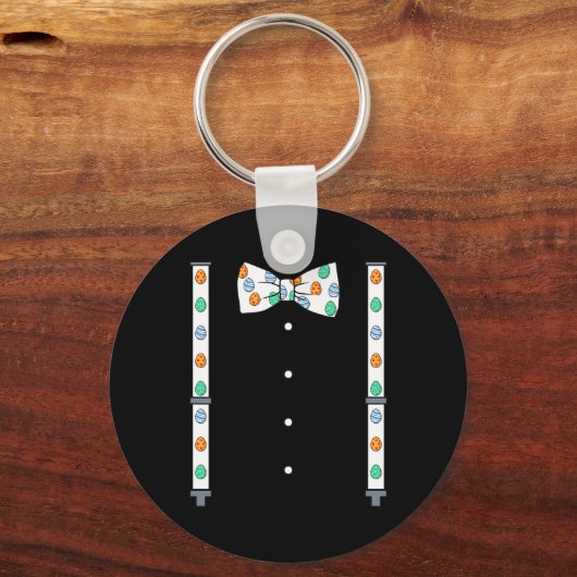 Paasdag Eieren bretels en strik Stropdas Fun Boys  Sleutelhanger (Achterkant)