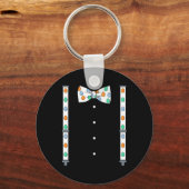 Paasdag Eieren bretels en strik Stropdas Fun Boys  Sleutelhanger (Voorkant)