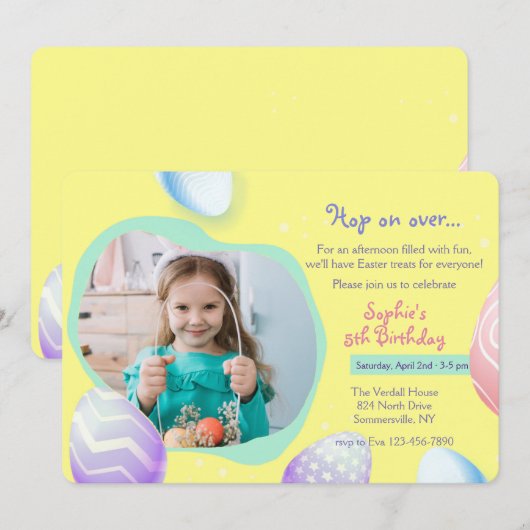 Paasdag Fotouitnodiging Kaart (Voorkant / Achterkant)