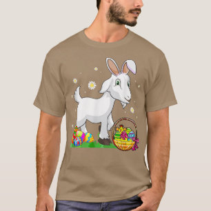 Paasdag geit Bunny Ears Eggs Hunting Basket Gir T-shirt