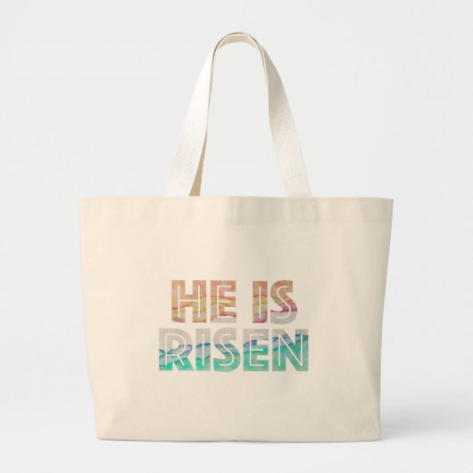 Paasdag - Hij is gerezen Grote Tote Bag (Voorkant)