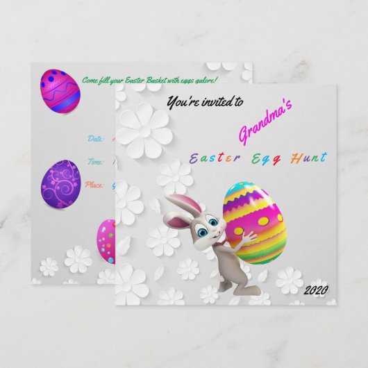 Paasdag Kaart voor het uitnodigen van de Jacht (Voorkant / Achterkant)