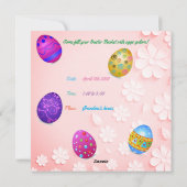 Paasdag Kaart voor het uitnodigen van de Jacht (Achterkant)