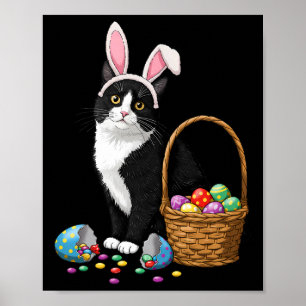 Paasdag Kattenkonijnenoren Eieren Graphic Mannen V Poster