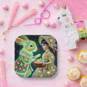 PAASDAG Kind Bunny 3D ~ Decorated~ Papieren Bordje (Feest)