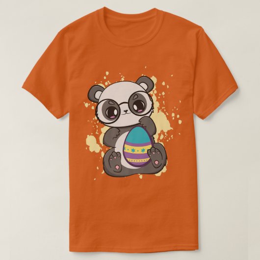 Paasdag kleine panda met eitjeslentedier t-shirt (Design voorkant)