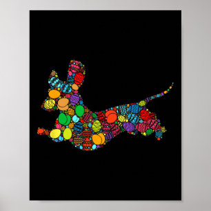 Paasdag Kleurrijke Bysket Egg Hunting Eggs - Hond Poster