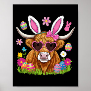 Paasdag Koe Schattige Paashaas Boer Vrouwen Kinder Poster