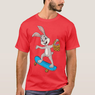 Paasdag konijn die een skateboarder bestuurt Meisj T-shirt
