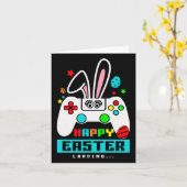 Paasdag Konijn Ei Videospel Jongens Meisjes Kinder Kaart (Gele Bloem)