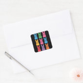 Paasdag Konijn Eieren Schotland Luipaard Vierkante Sticker (Envelop)