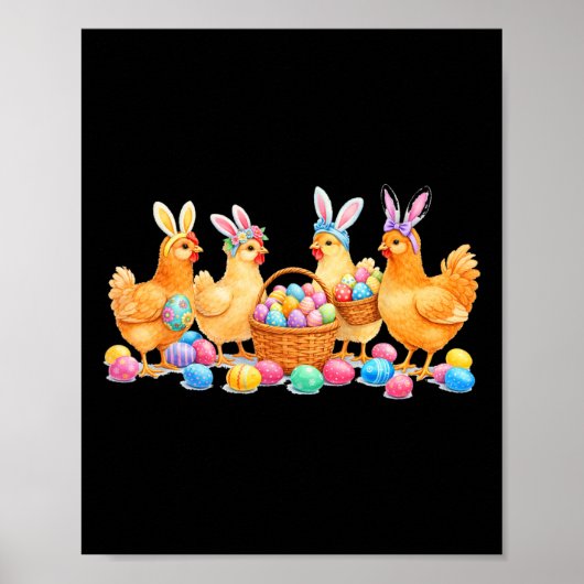 Paasdag Konijn Kip Liefhebber Kip Moeder Poster (Voorkant)