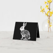 Paasdag Konijn Konijn Kaart (Gele Bloem)