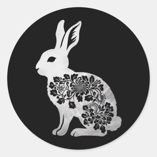 Paasdag Konijn Konijn Ronde Sticker (Voorkant)