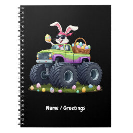 Paasdag Konijn Rijdt Monstertruck Eieren Kinderen Notitieboek
