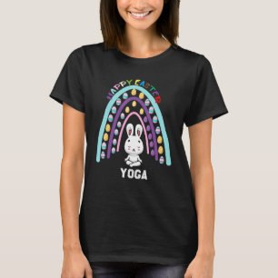 Paasdag Konijn Yoga Regenboog Yoga Leraar T-shirt