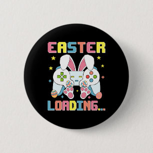 Paasdag Konijntje Pasen laden Video Game Boys GI Ronde Button 5,7 Cm