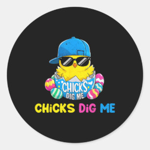 Paasdag kuikens graven me cool uitgebroed kuiken ronde sticker