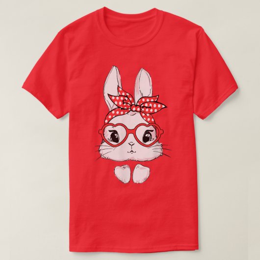Paasdag leopard Bunny Glasses Cute Rabbit T-shirt (Design voorkant)