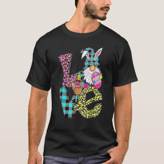 Paasdag liefdesgnomen die Bunny Ears Gno jagen T-shirt