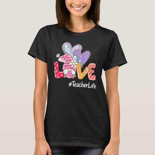Paasdag Liefdesleraar Leven Pasen Gnoome Egg Hunt T-shirt (Voorkant)