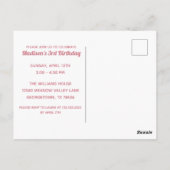 Paasdag Meisje Fotoroze uitnodiging (Achterkant)