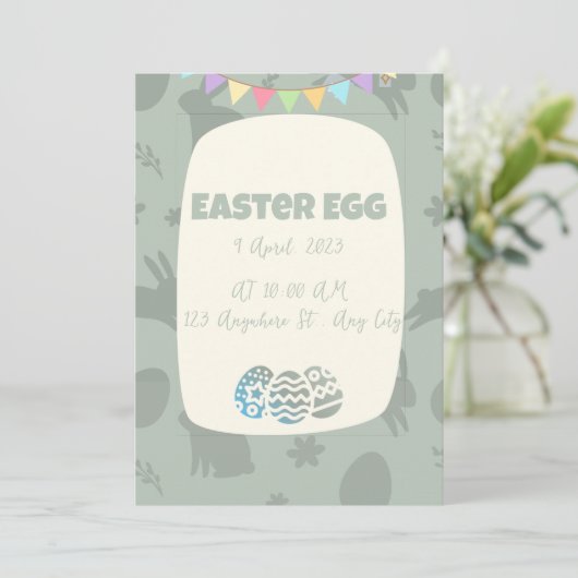 Paasdag Mooie uitnodiging (Staand voorkant)