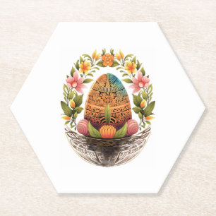Paasdag Paaseiermand Mandala Art Ei Hunt Kartonnen Onderzetters