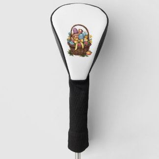 Paasdag Paasmand Kleurrijke Eieren Bloemen Golfheadcover