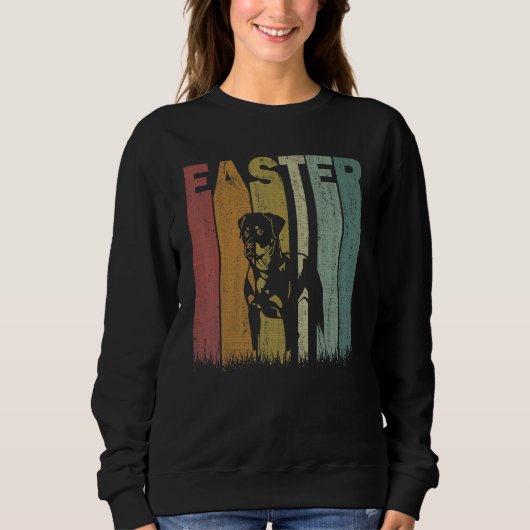 Paasdag Rottweiler Dog Retro Graphic Funhic East Trui (Voorkant)