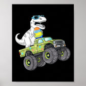 Paasdag T Rex Dino bestuurt een monsterwagen Poster (Voorkant)