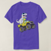 Paasdag T Rex Dino bestuurt een monsterwagen T-shirt (Design voorkant)