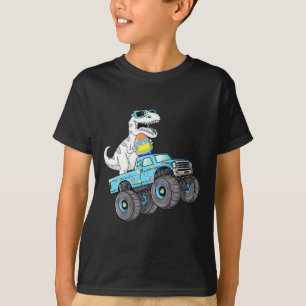 Paasdag T Rex Dino bestuurt een monsterwagen T-shirt