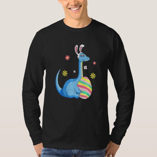 Paasdag T Rex Dino Rabbit Ears met eierboys Gi T-shirt (Voorkant)