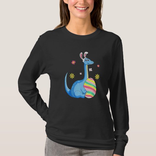 Paasdag T Rex Dino Rabbit Ears met eierboys Gi T-shirt (Voorkant)