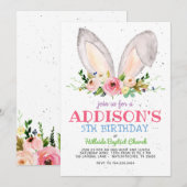 Paasdag Uitnodiging, paashaas Birthday, Kaart (Voorkant / Achterkant)