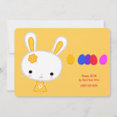 Paasdag Uitnodigingen Cute Yellow Bunny (Achterkant)