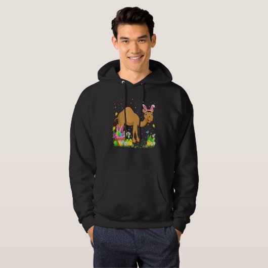 Paasdag van Pasen Camel Bunny Egg Hunting Camel Hoodie (Voorkant volledig)