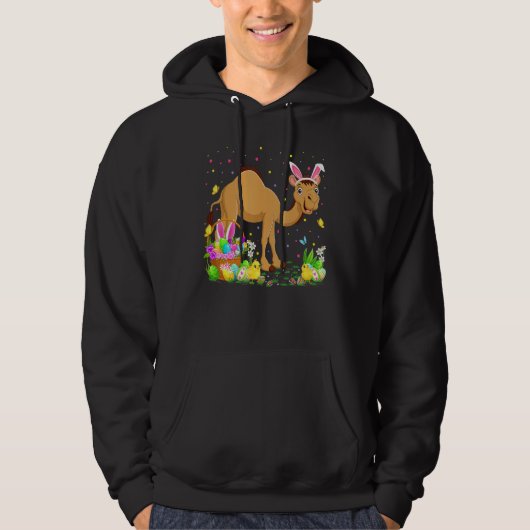Paasdag van Pasen Camel Bunny Egg Hunting Camel Hoodie (Voorkant)