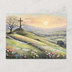 Paasdag zonsopgang kunstillustratie feestdagenkaart