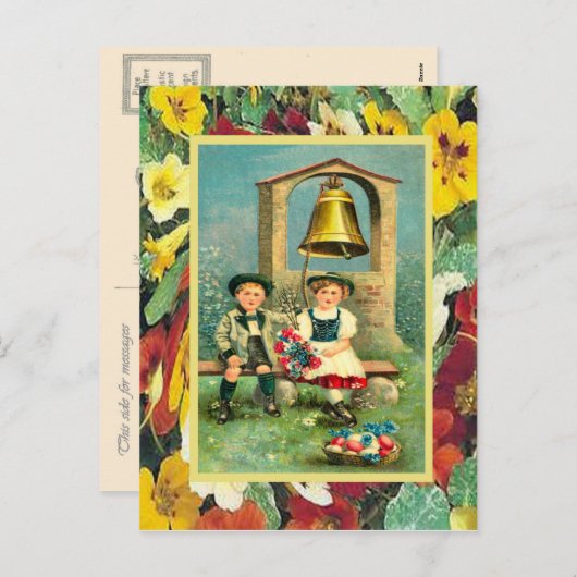  paasdagen, Beierse kinderen en eitjes Feestdagenkaart (Voorkant / Achterkant)