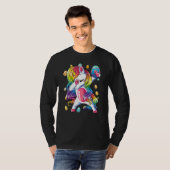 Paasdagmeisjes die Unicorn Dab Egg Hunt Unic T-shirt (Voorkant volledig)