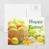 Paasdecoratie met eieren feestdagenkaart (Voorkant / Achterkant)