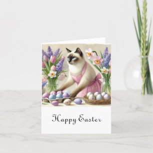 Paasdecoratie voor Cat Mom Feestdagen Kaart
