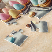 Paasdesserttafel, lente traktaties konijn feestje legpuzzel (Zijkant)