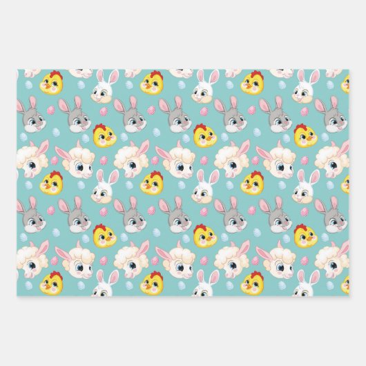 paasdieren en -dieren inpakpapier vel (Voorkant 2)