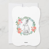 Paasdiner Bunny Boho Floral Waterverf nodigt uit Feestdagenkaart (Achterkant)
