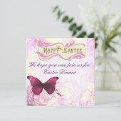 Paasdiner Party Butterfly Design Kaart (Staand voorkant)