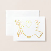 Paasdove houdt een tak vast folie kaarten (Voorkant met envelop)